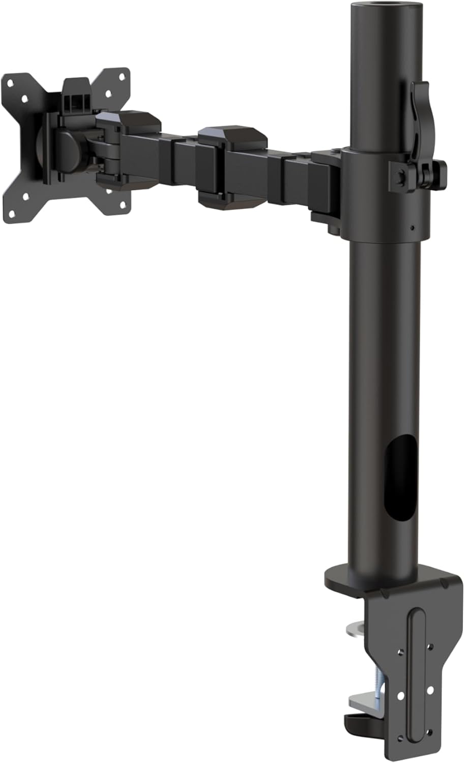 Single Computer Monitor Stand with Cable Management, Height Adjustable VESA Desk Arm Mount, Fully Adjustable Tilt and