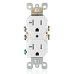 Leviton 20 Amp Tamper-Resistant Duplex Outlet, T5820-W, White