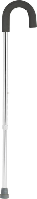 Round Handle Aluminum Walking Cane with Foam Grip, Silver