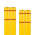 BollardGard 7" x 52" 4-Pack Bollard Cover (Yellow Red Tape)