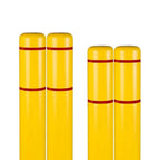 BollardGard 7" x 52" 4-Pack Bollard Cover (Yellow Red Tape)