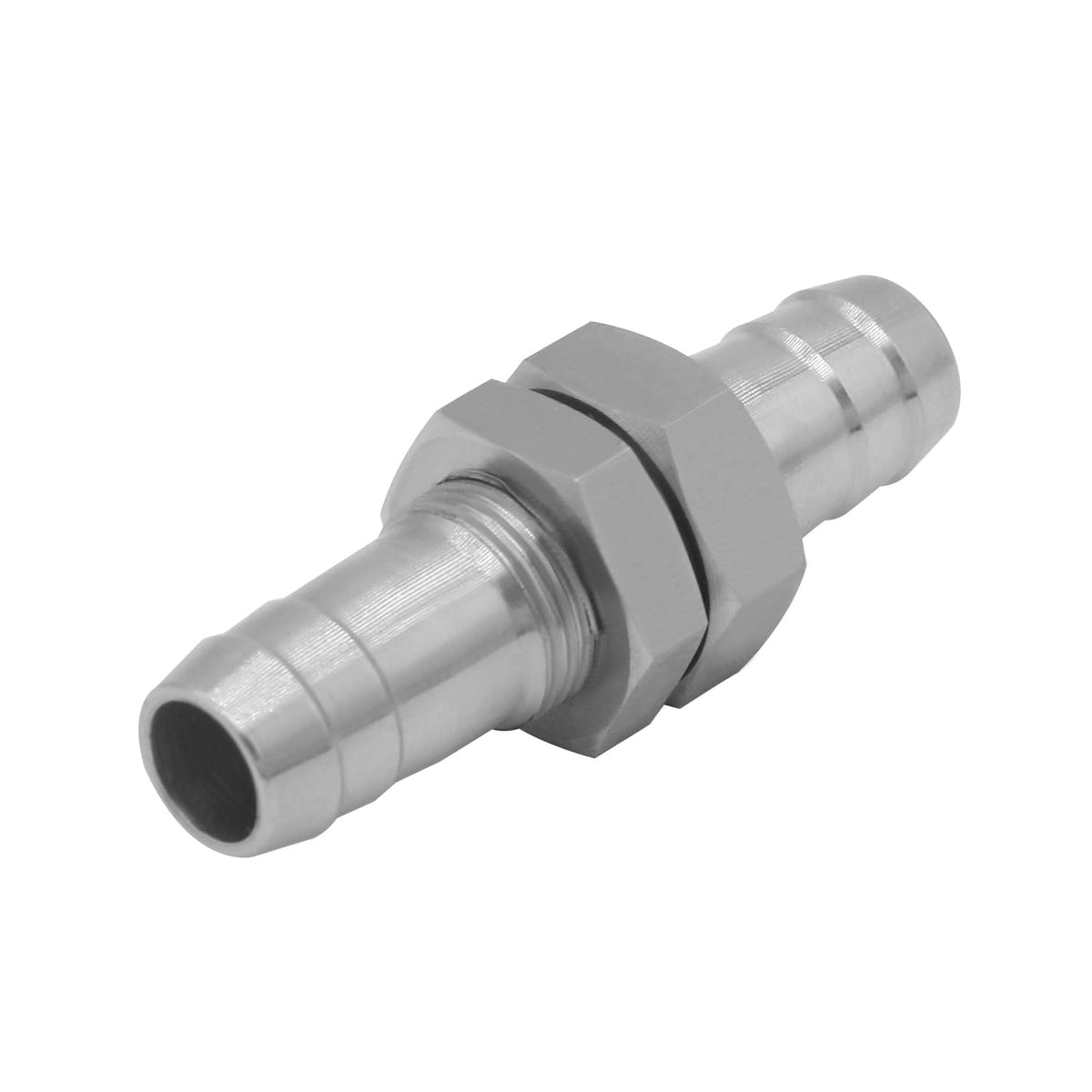 Fitvell Stainless 3/8" Hose Barb Bulkhead Fitting with Flat Washer 2Pcs