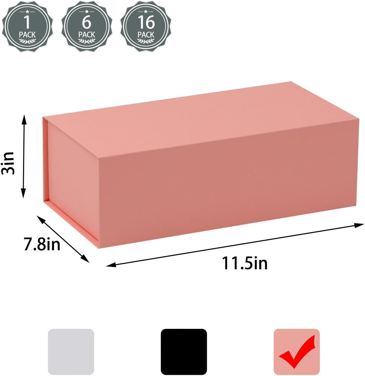 Pink Gift Boxes Bulk 16 Pack 11.5x7.8x3 Magnetic Gift Boxes