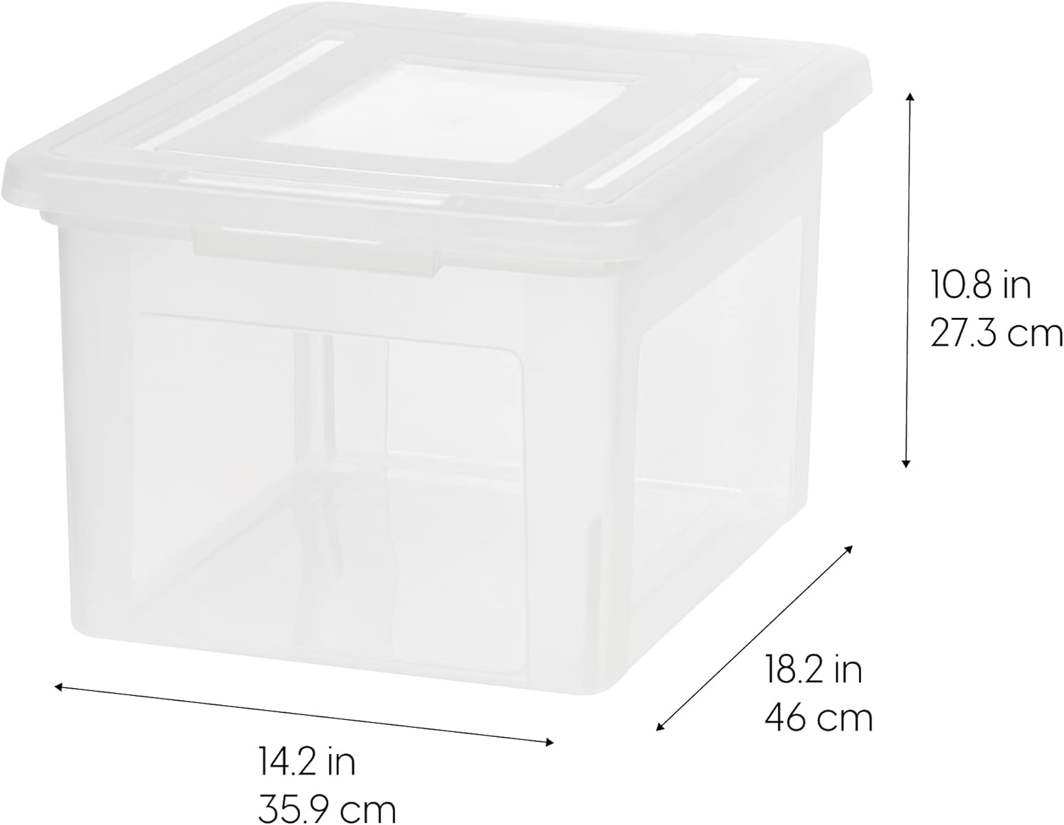 File Box, Plastic File Boxes With Lids, Document Organizer for Letter/Legal File, Document Box, Storage Bin For