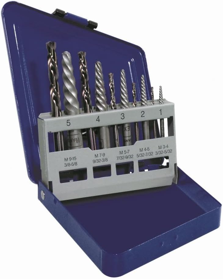 Irwin Tools IRWIN Screw Extractor/ Drill Bit Set, 10-Piece (11119)