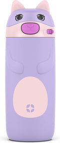 Ellies 12oz Stainless Steel Leakproof Kids Water Bottle, Cat | Insulated kids water bottle with straw, leakproof