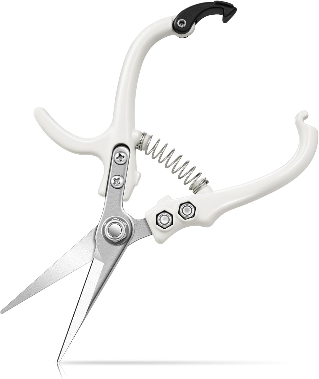 Pruning Shears for Gardening, Q-Shaped Garden Scissors for Plants | Straight Precision Stainless Steel Blades