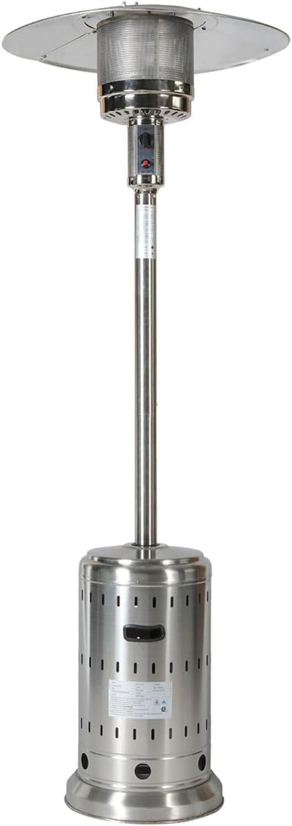 48,000 BTU Patio Heater for Outdoor Use with Wheels and Cover, Outdoor Stainless Steel Burner for Garden Commercial