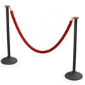 Stanchions Post with Red Velvet Ropes, Weighted Base, 34", 2 PCS