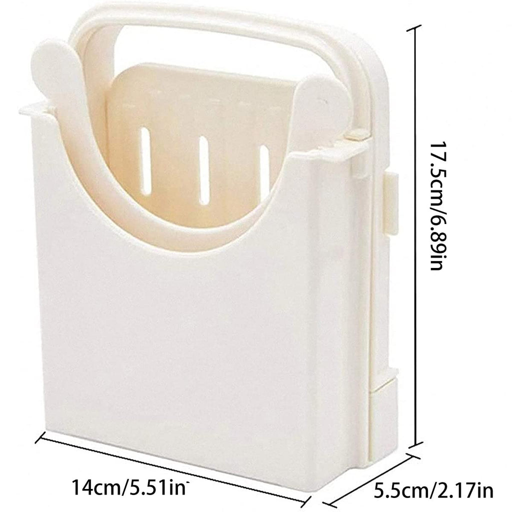 Bread Slicer Foldable Toast Slicer Adjustable Toast Loaf Slicing Machine with Crumb Catcher Plastic Bread Cutting Guide Tools for Homemade Bread Kitchen Baking Tool