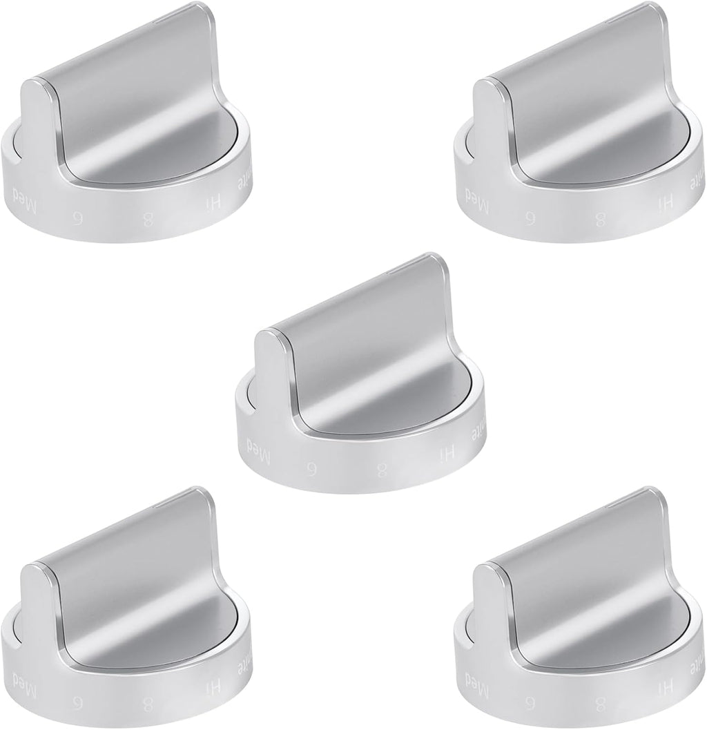 Gas Stove Knobs for Whirl-Pool Model WFG540H0ES1 WFG540H0ES0 WFG715H0ES0 WFG715H0ES1 WFG540H0AS1 Oven Knobs Replacements.(5 Pcs)