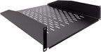 NavePoint 2U 19-Inch Universal Vented Rack Mount Cantilever Fixed Server Cabinet Shelf 18-Inches Deep Black