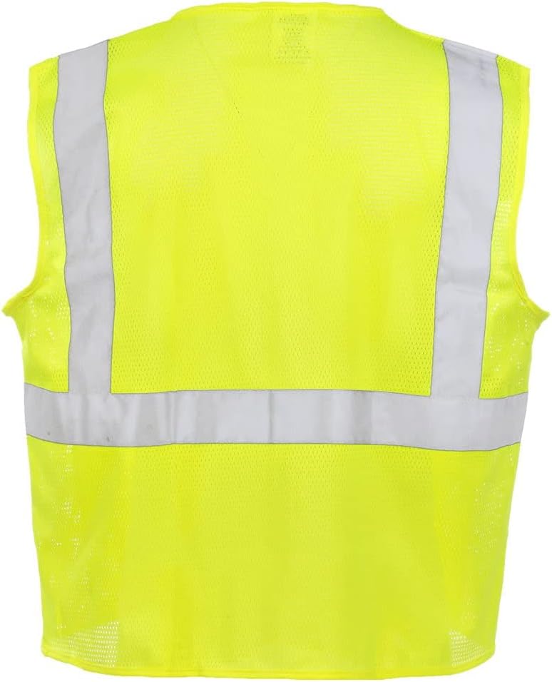 SAFEGEAR High Visibility Safety Vest, Lime, 3 Pack | ANSI Class 2, Hook & Loop Closure, Vertical Reflective Tape