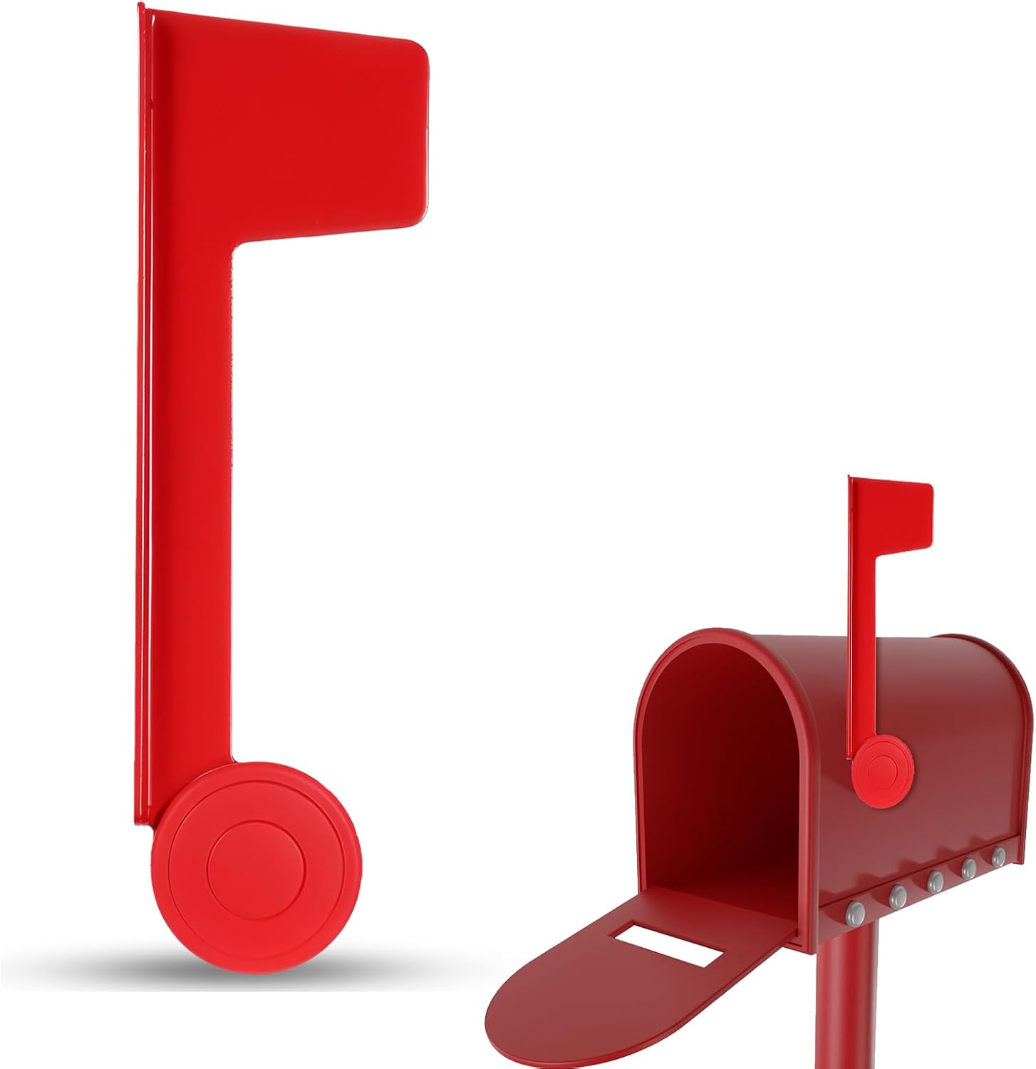 Mailbox Flag Replacement, Easy Installation Red Metal Mailbox Flag Universal Mailbox Flag for Outgoing Mailbox
