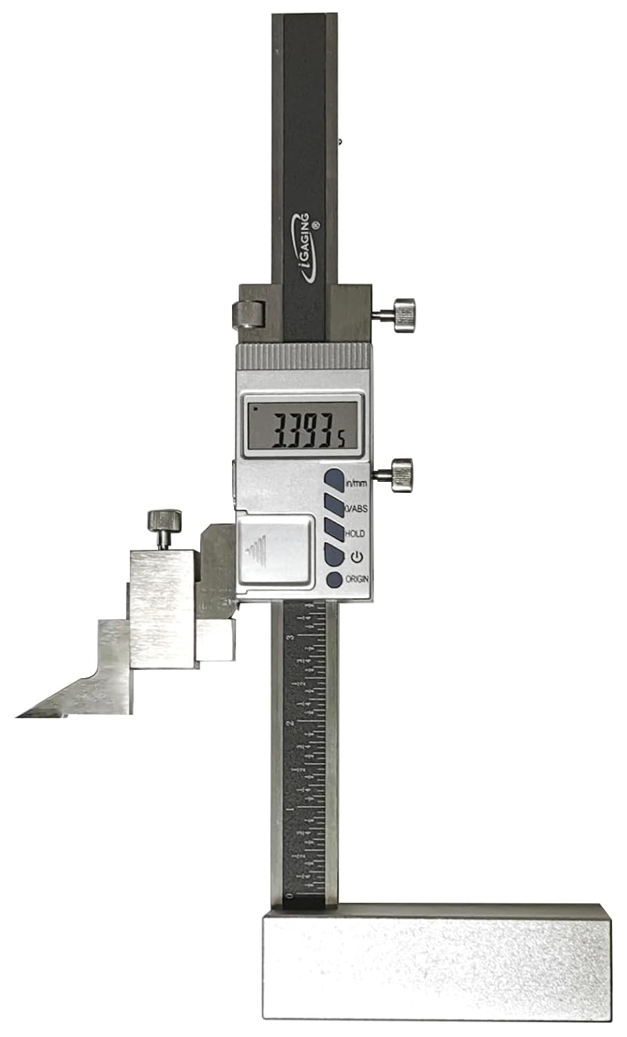 iGAGING 0-6"/150mm Electronic Digital Height Gage, Absolute Reading, in/mm/Fractional Reading, IP54 Protective Rating, Magnetic Base, #35-629