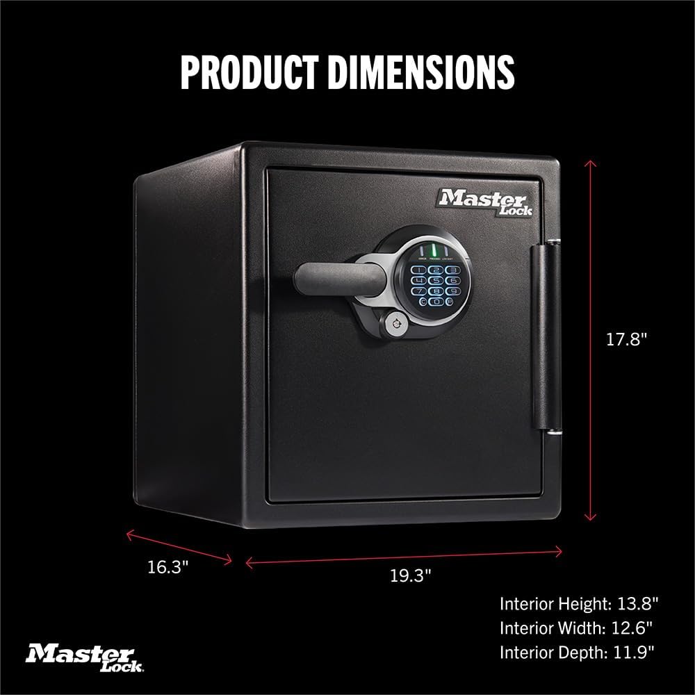 Black Premium 2-Hour Fireproof Safe with Digital Keypad, 1.2 cu-ft, STW123GTCML
