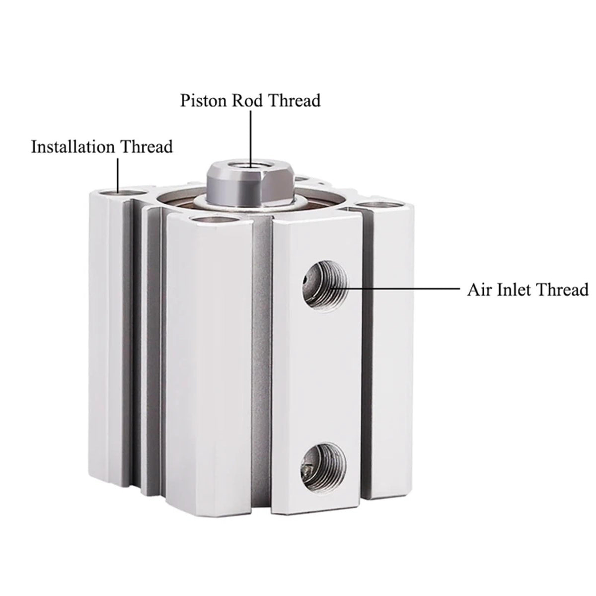 Air Pneumatic Cylinder 63mm Bore Small Thin Cylinder 5-100mm Stroke 1Pcs(Color:Stroke 10mm)