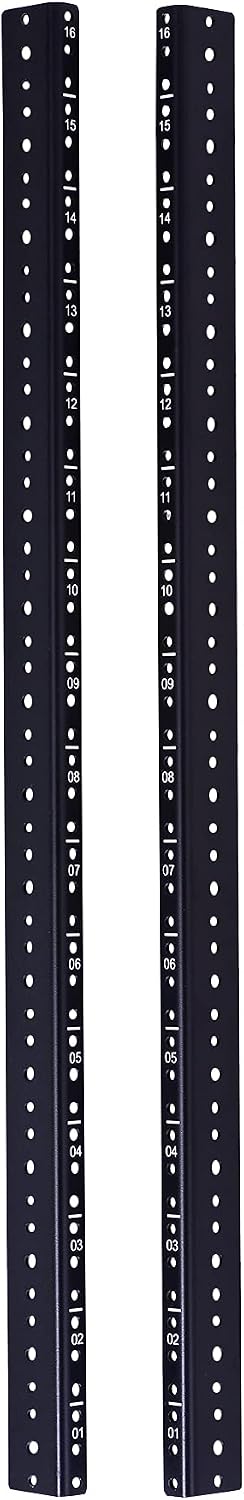 RackPath 16U Vertical Server Rack Rail Pair Kit, DIY Rack Build, 12-24 Screws x64