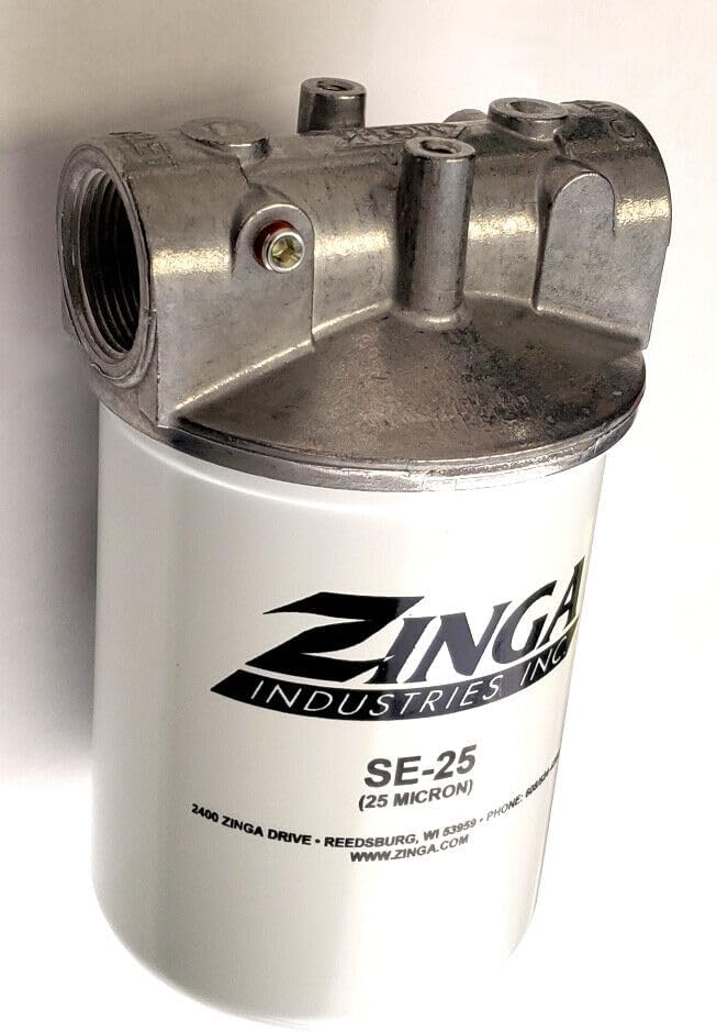 Zinga Filter Assembly - 1-1/4 NPT Housing with 25 Micron Short Filter