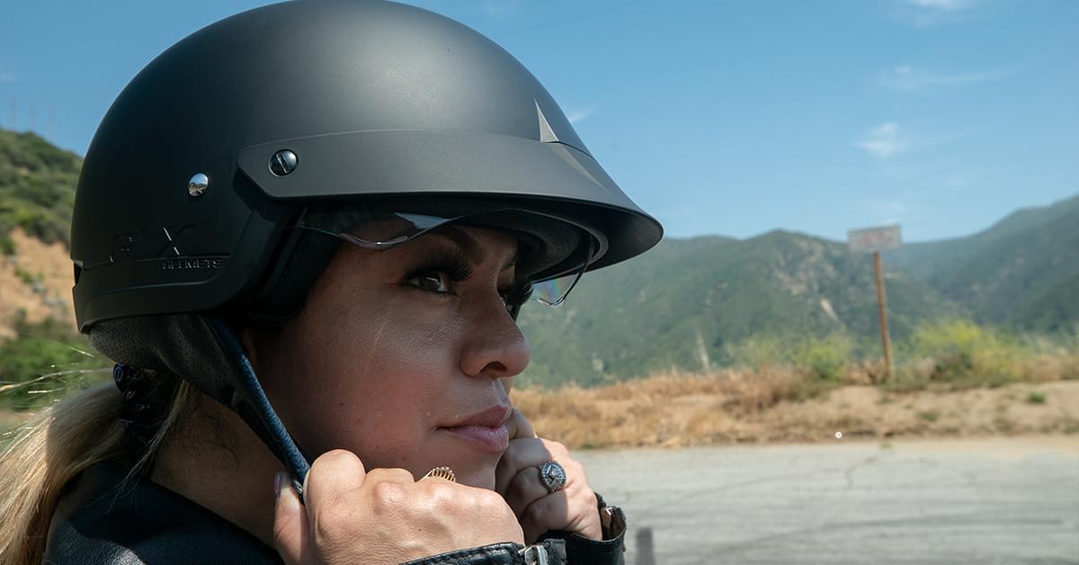 M14 Half Open Face Motorcycle Helmet, DOT Approved | More Coverage while Still Keeping Weight Minimum