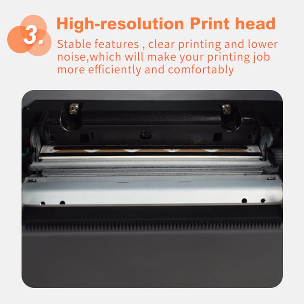 Thermal Receipt Printer 80mm Desktop Direct Thermal Printing USB+LAN Connection High Speed with Auto Cutter Large