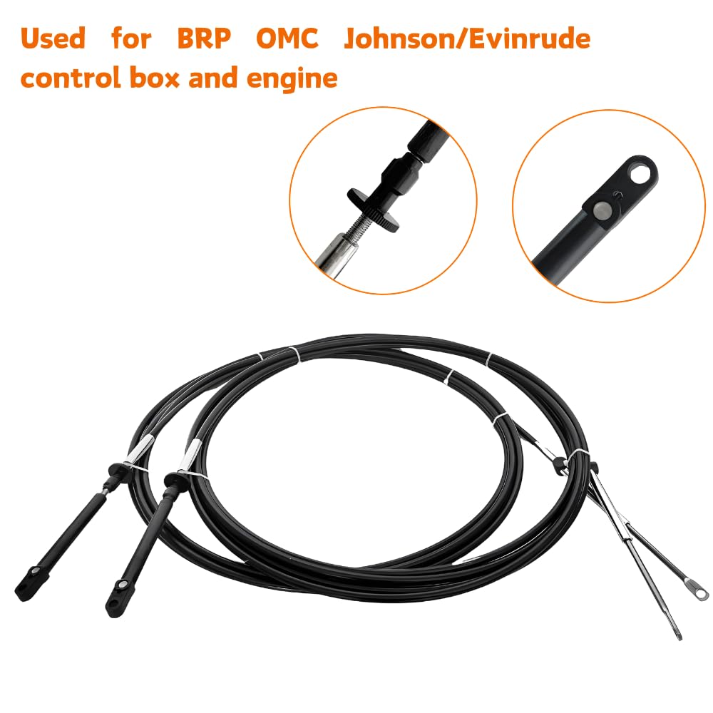 17FT Throttle Shift Remote Control Cable 0173117 2pcs For BRP OMC Johnson/Evinrude