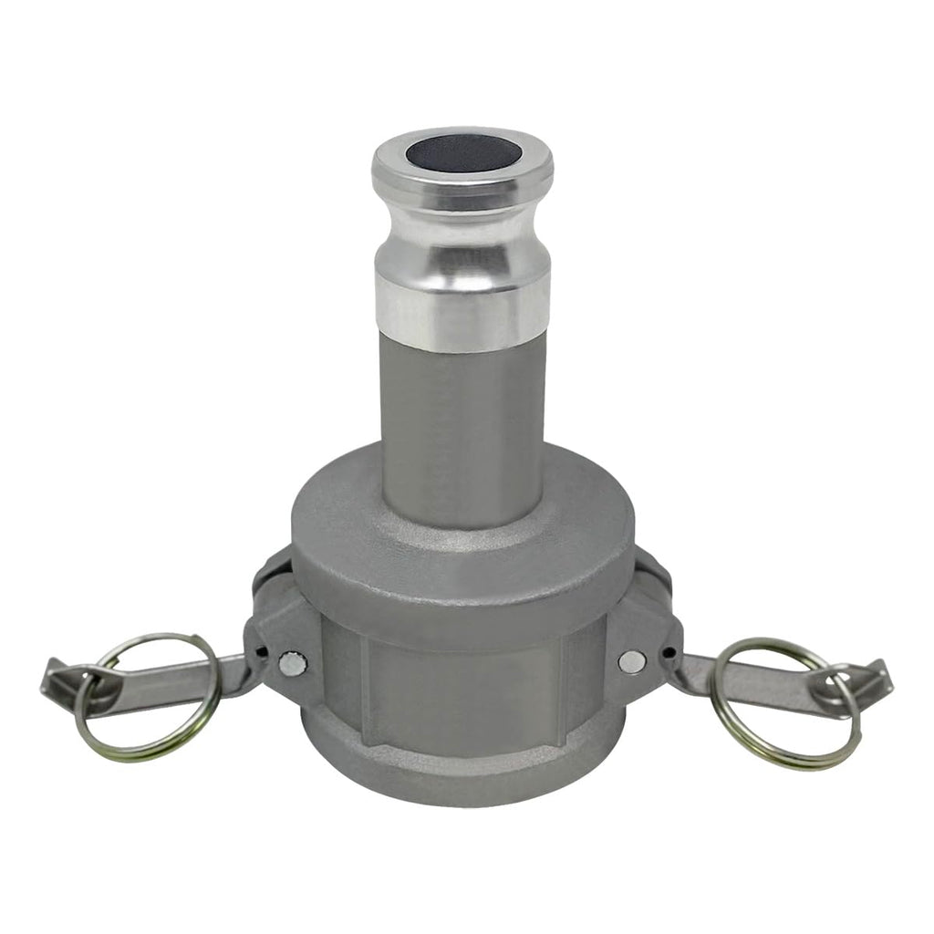 Gloxco Aluminum Type DA Cam and Groove Hose Fitting, Reducer, 2" Female Coupler x 1" Male Adapter (CAM-2010-DA-AL)
