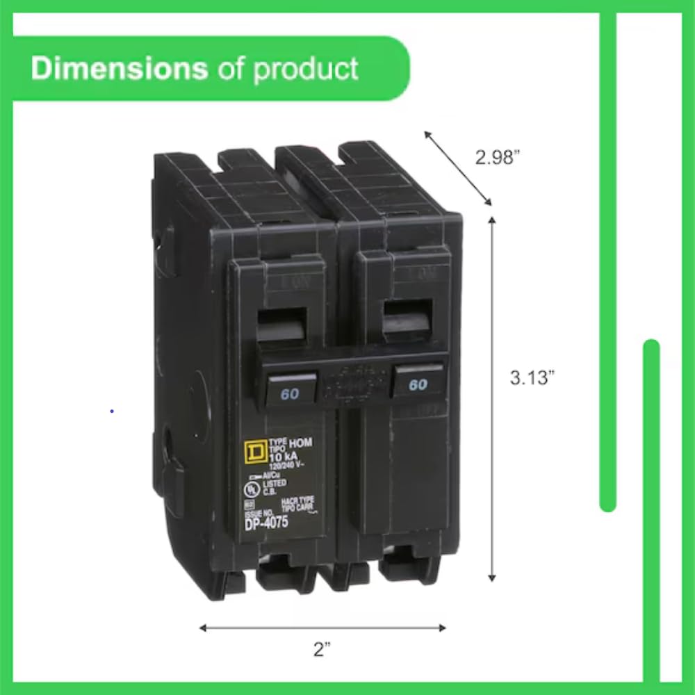 Genuine Square D HOM260 60 Amp Double Pole Circuit Breaker Kit