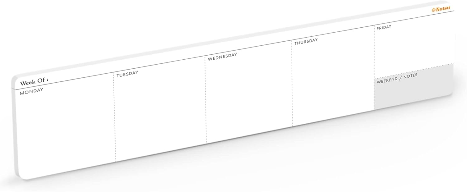 Weekly Planner Notepad | Tear Off Desk Calendar Pad, Undated | Mini Desk Planner Pad, Fits Alongside Keyboard | 50
