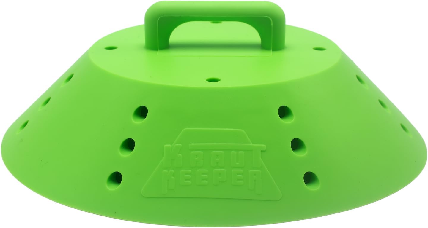 KrautKeeper Silicone Fermentation Weight – Keeps Veggies Submerged in ½-Gallon & 1-Gallon Jars, Fits 6.3" Diameter