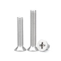 #10-24 x 1'' (50Pack) Flat Head Machine Screw, Phillips Drive, 304 Stainless Steel 18-8, Bright Finish, Fully Machine Thread