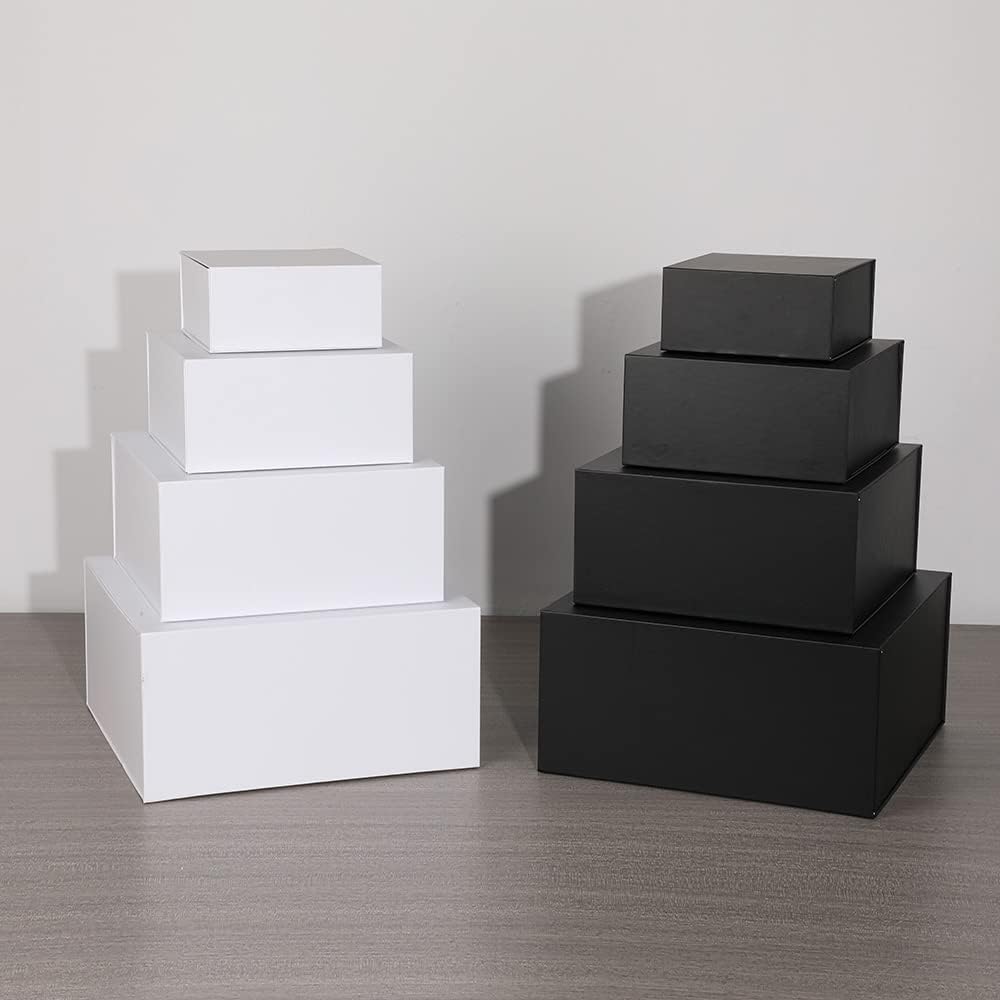 White Gift Boxes 16 Pack,Collapsible Gift Box with Lid Magnetic Closure,Packaging for Small Business, Parties