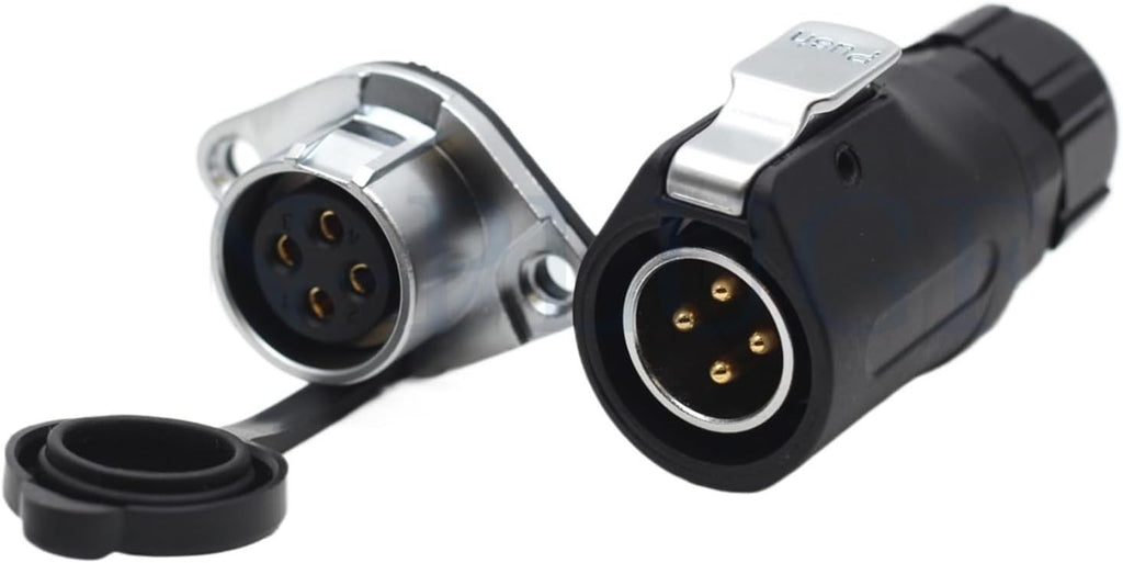XHP20 Connector 4-Pin Waterproof Male Plug IP67 Industrial Three-Phase Electrical Box Rated Current 30A Flange Female Socket