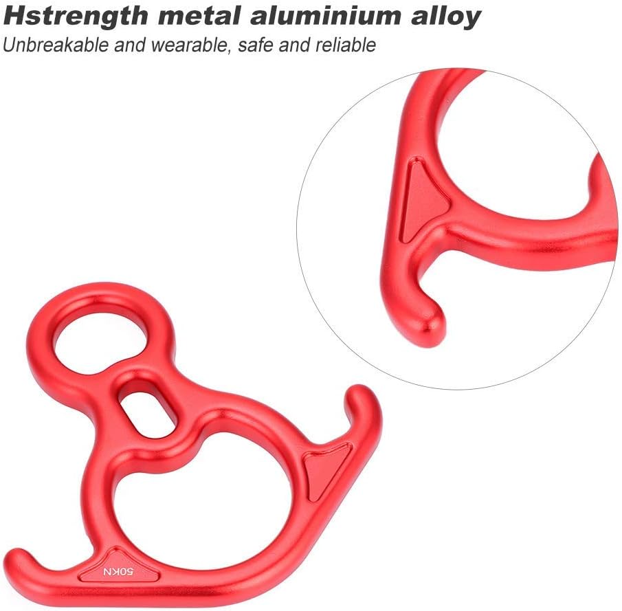 50KN Rescue Figure 8 Descender Climbing Belaying and Rappelling Gear Belay Device7 075 Aluminum Alloy Rigging Plate