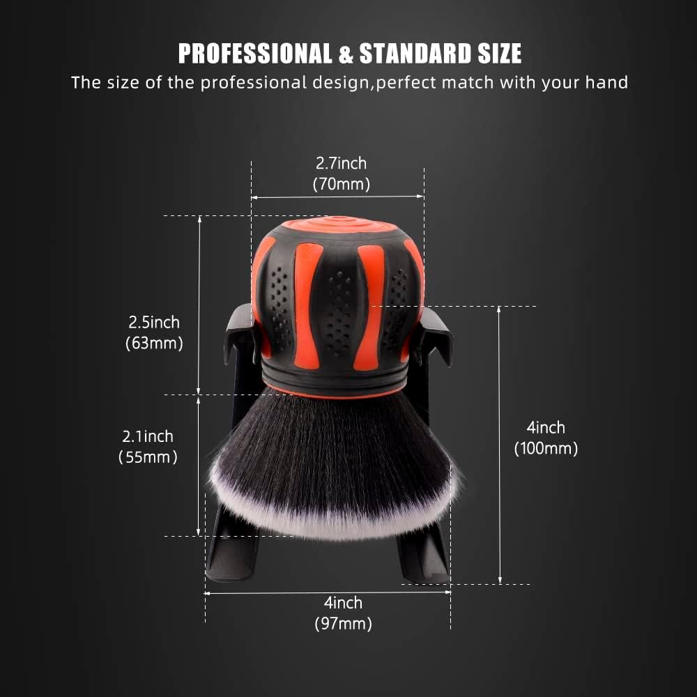 Ultra Soft Detailing Brush, Car Detail Brush, Orange Handle XL Synthetic Brush - Ultra Soft Bristles, Comes with