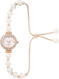 Women's Fashion Simple Floral Bracelet Watch Diamond Quartz Light Luxury Watch