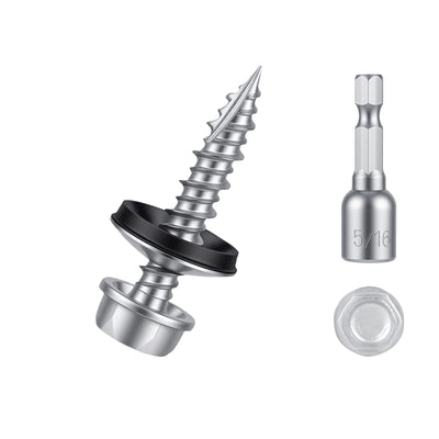 Metal Roofing Screws #10 x 1 Inch, 520pcs, Ruspert Coating Screws