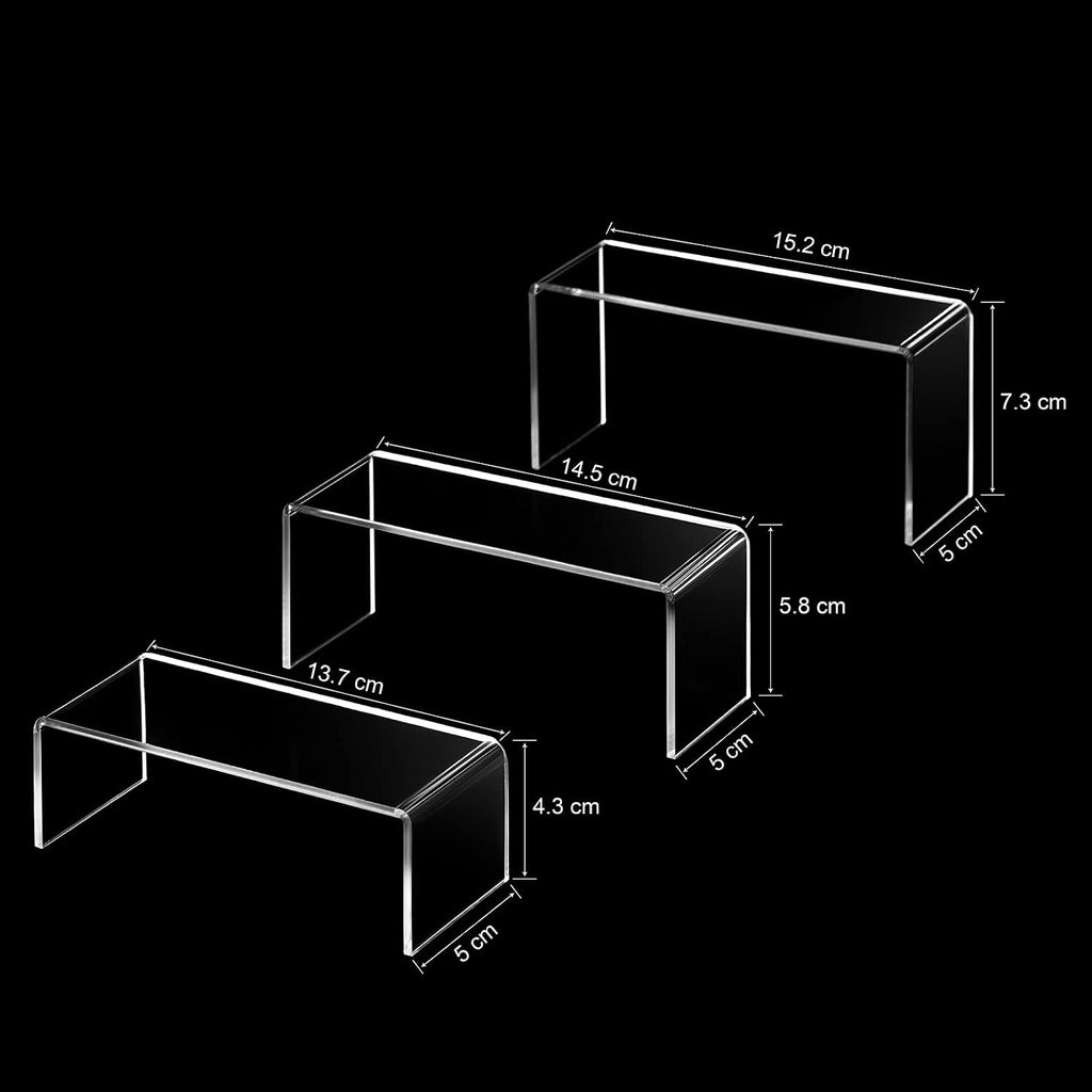 Acrylic Display Stand Riser Clear Small Acrylic Decorator Stand Shelf for Figures Pops, Jewelry, Cupcake, Dessert - 2