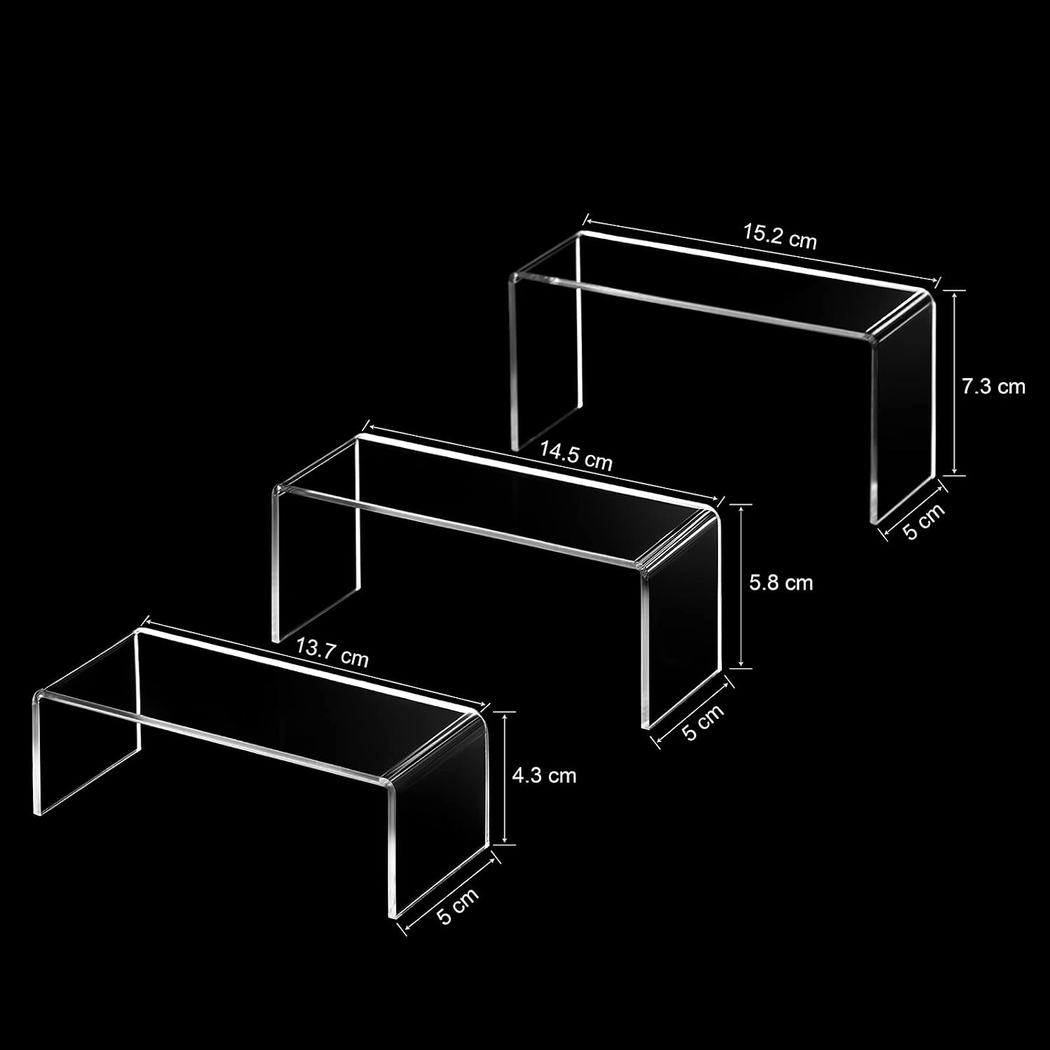 Acrylic Display Stand Riser Clear Small Acrylic Decorator Stand Shelf for Figures Pops, Jewelry, Cupcake, Dessert - 2