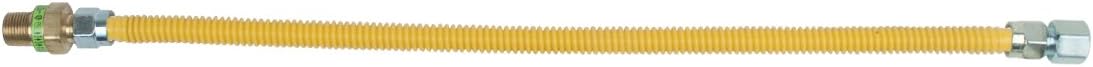 Brasscraft Cssd45R24 P Safety Plus Gas Appliance 1/2" Od Connector With 1/2" Mip Efv x 1/2" Fip x 24"