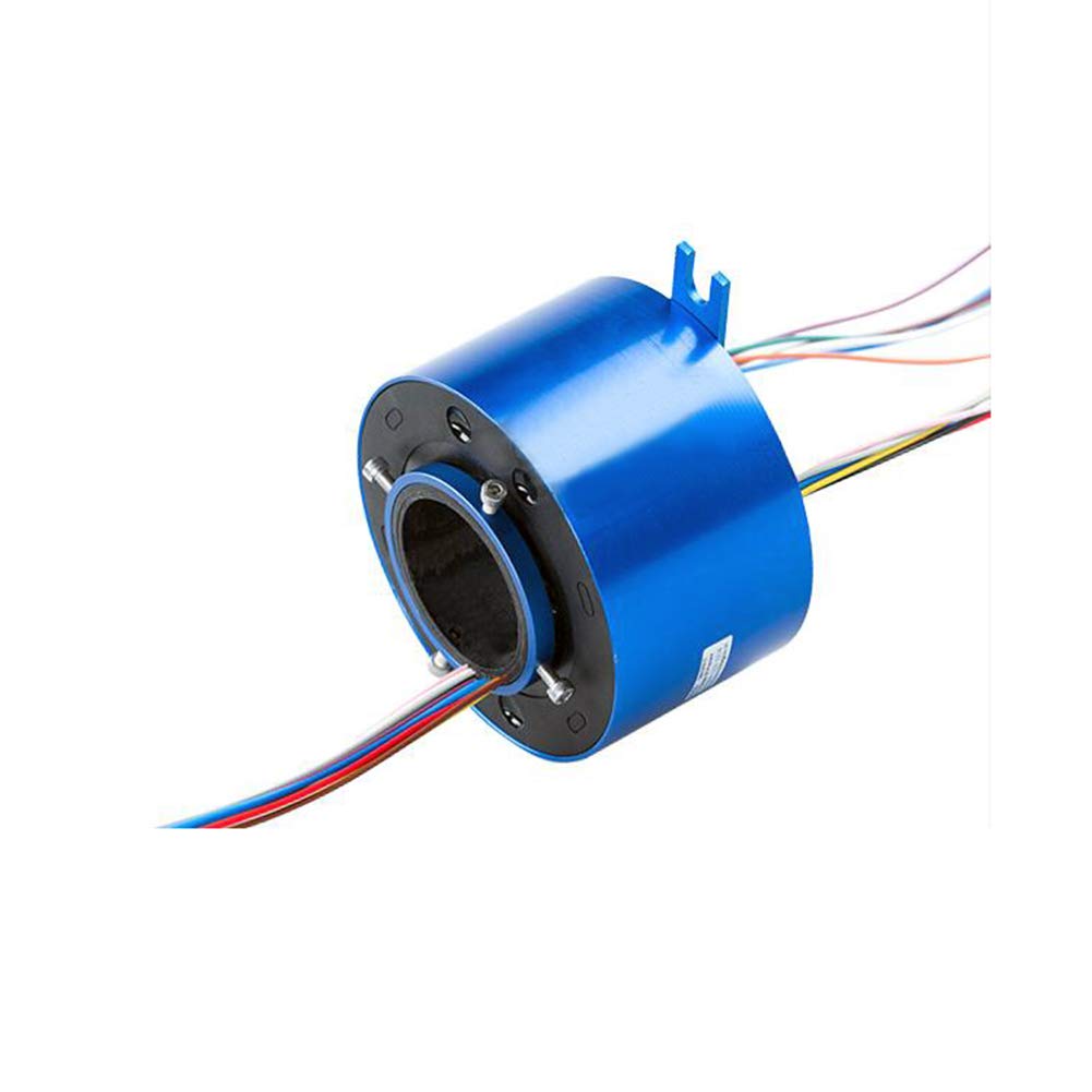 Taidacent Hollow Slip Ring Signal Power Continued 2/4/6/12 Road Collector Ring Conductive Electric Motor Slip Ring Rotating Connector (12 Wire 10A Inner hole 25.4mm OD 86mm)