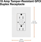 Lutron Tamper-Resistant GFCI Duplex Receptacle, 15-Amp, Almond