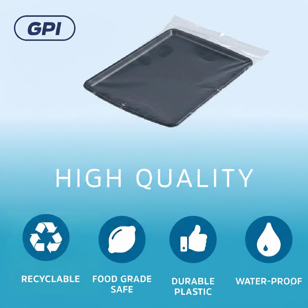 14" x 20" Open-End Flat Poly Bags, Extra-Large, 100 Pack, 1 Mil Lightweight