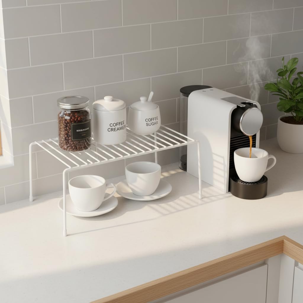 4-Pack Medium (13x8.5inch) Kitchen Organizer Rack, Kitchen Shelves for Spice Organization for Cabinet, Pantry