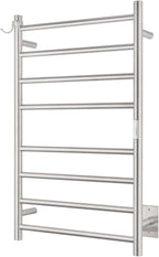 8-Bar Wall-Mounted Towel Warmer, Plug/Hardwired, 3 Timers | can be surface-mounted or flush-mounted, with