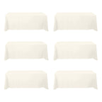 6 Pack Ivory Tablecloths 90x156 Inch for 8ft Rectangle Tables