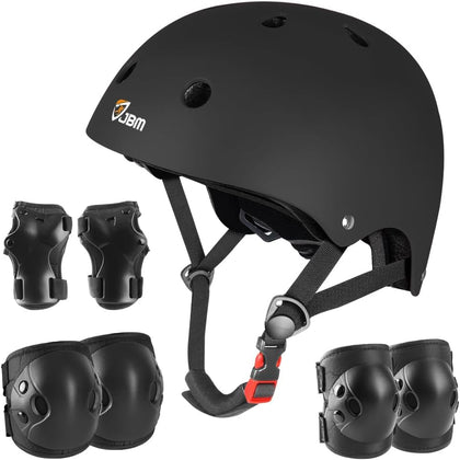 Kids Bike Helmet with Kids Knee Pads and Elbow Pads Set - Adjustable Helmet for Kid Protective Gear Set for Roller