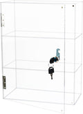 3 Shelf Locking Display Case with Key, Acrylic Countertop Cabinet | Clear dustproof lockable showcase, vitrinas para