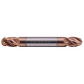 5/16" 4 Flute Solid Carbide Ball Nose End Mill, Double End, TiSiN Coated