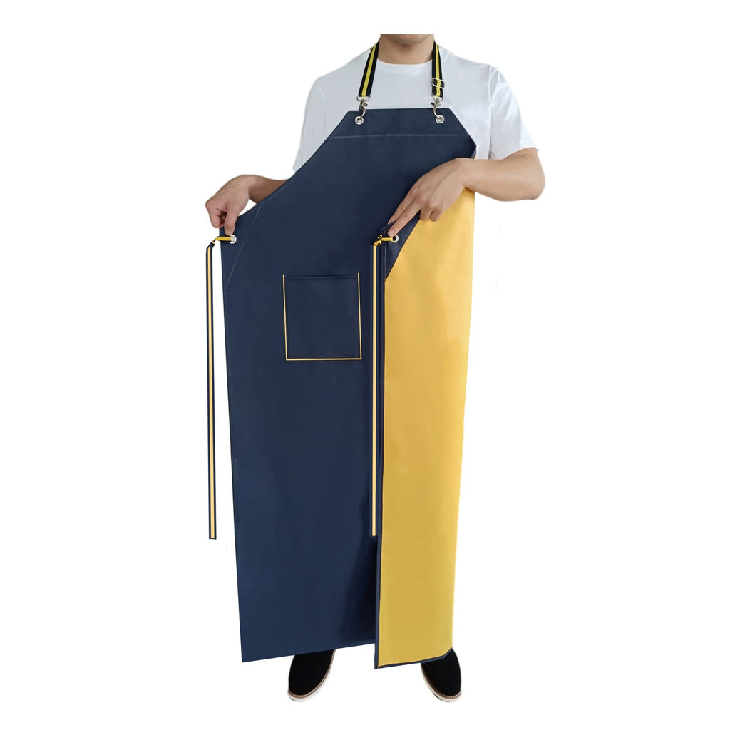 Rubber Apron Waterproof with Pockets, Heavy Duty for Dishwashing